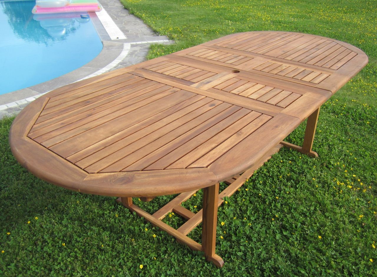 XXL Holztisch Gartentisch Garten Ausziehtisch Tisch ausziehbar Akazie