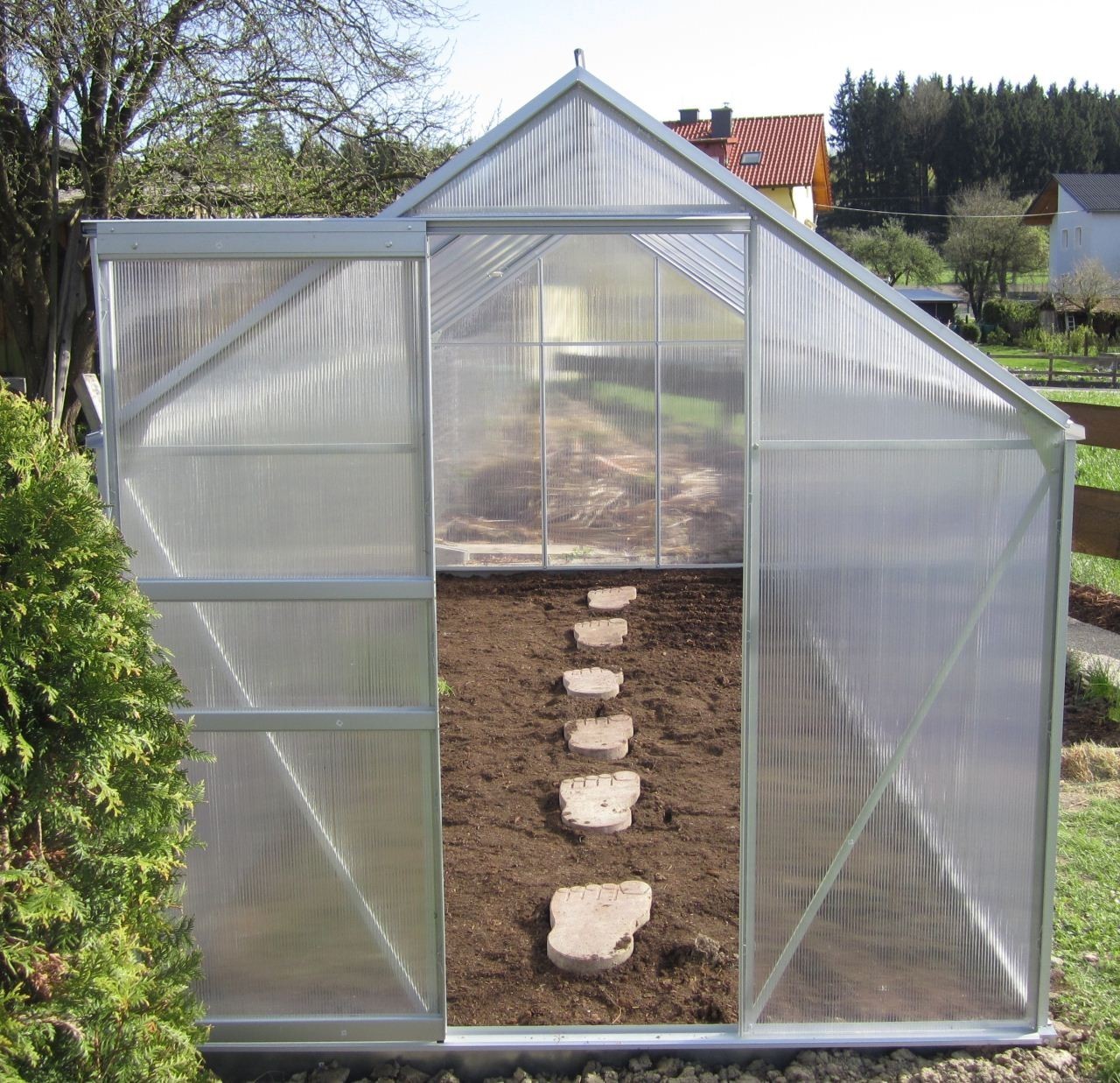 7,05m² ALU Aluminium Gewächshaus Glashaus Tomatenhaus, 6mm