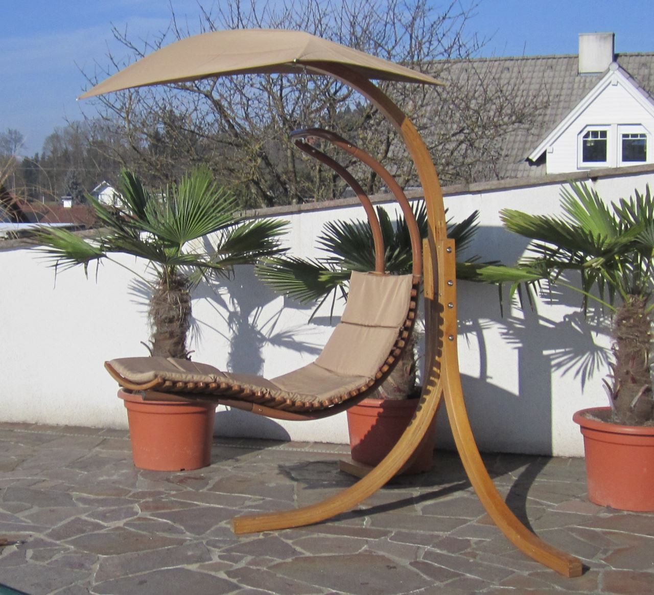 DESIGN Hängesesselgestell NAVASSA aus Holz Lärche komplett mit