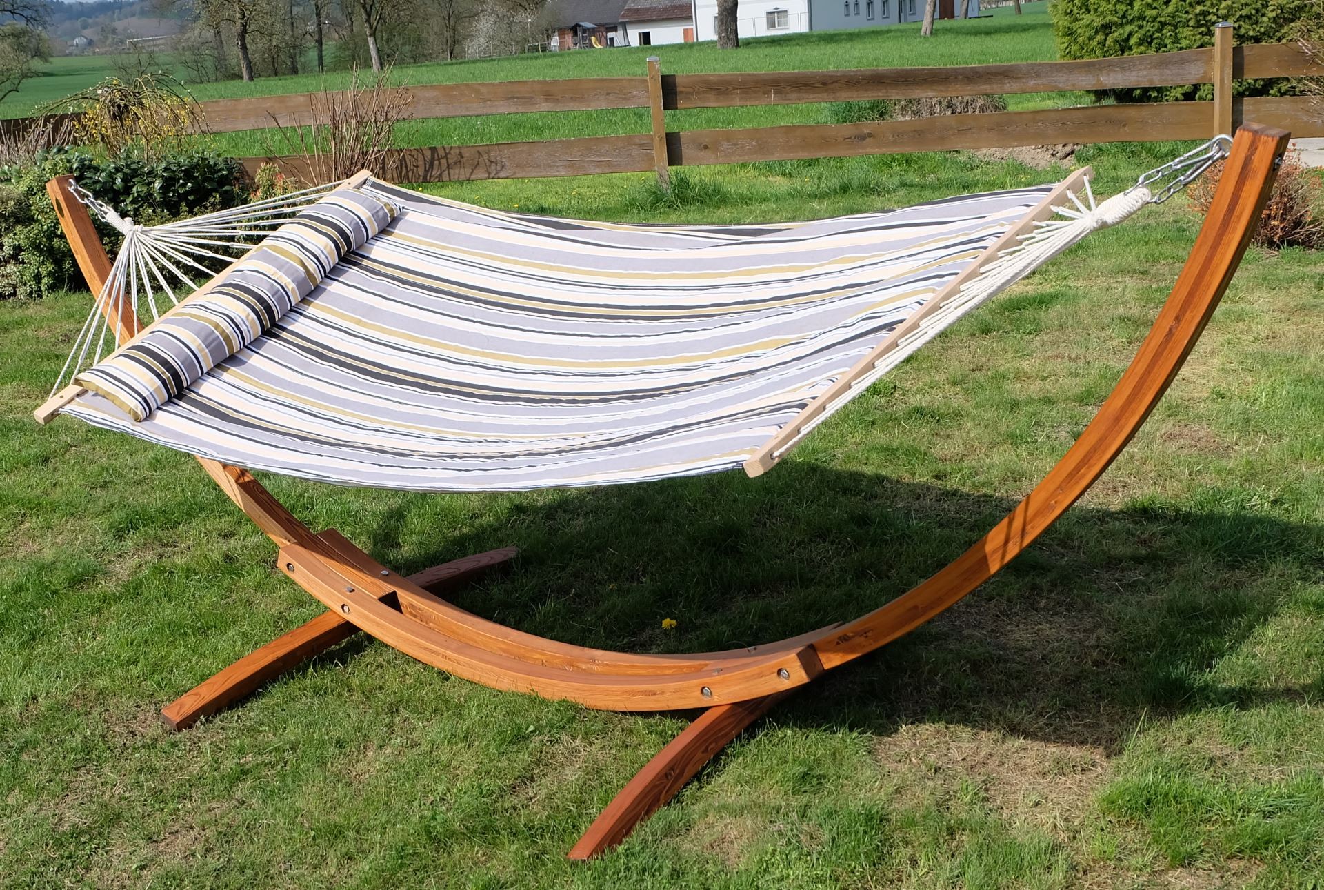 Gartenmobel Zu Verschenken Munster : 320cm Hängemattengestell mit Hängematte Gestell Lärche Holz mit Gartenmobel Zu Verschenken Munster : 320cm Hängemattengestell mit Hängematte Gestell Lärche Holz mit