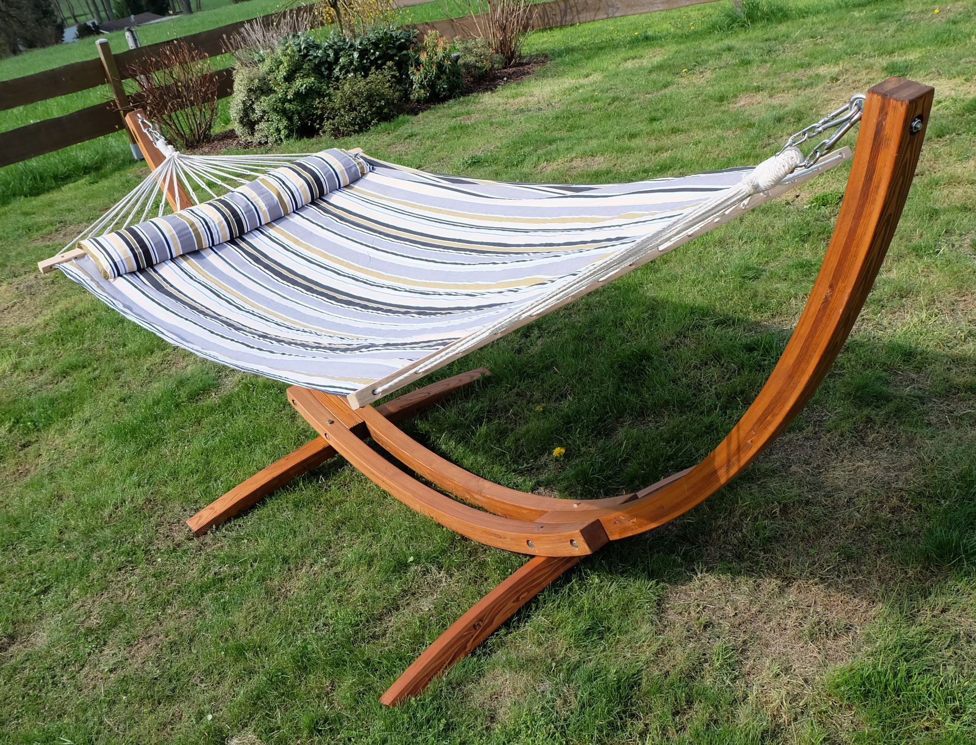 320cm Hängemattengestell mit Hängematte Gestell Lärche Holz mit [R 320cm Hängemattengestell mit Hängematte Gestell Lärche Holz mit [R